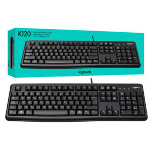 Teclado Logitech K120 USB con Cable – Resistente a Salpicaduras